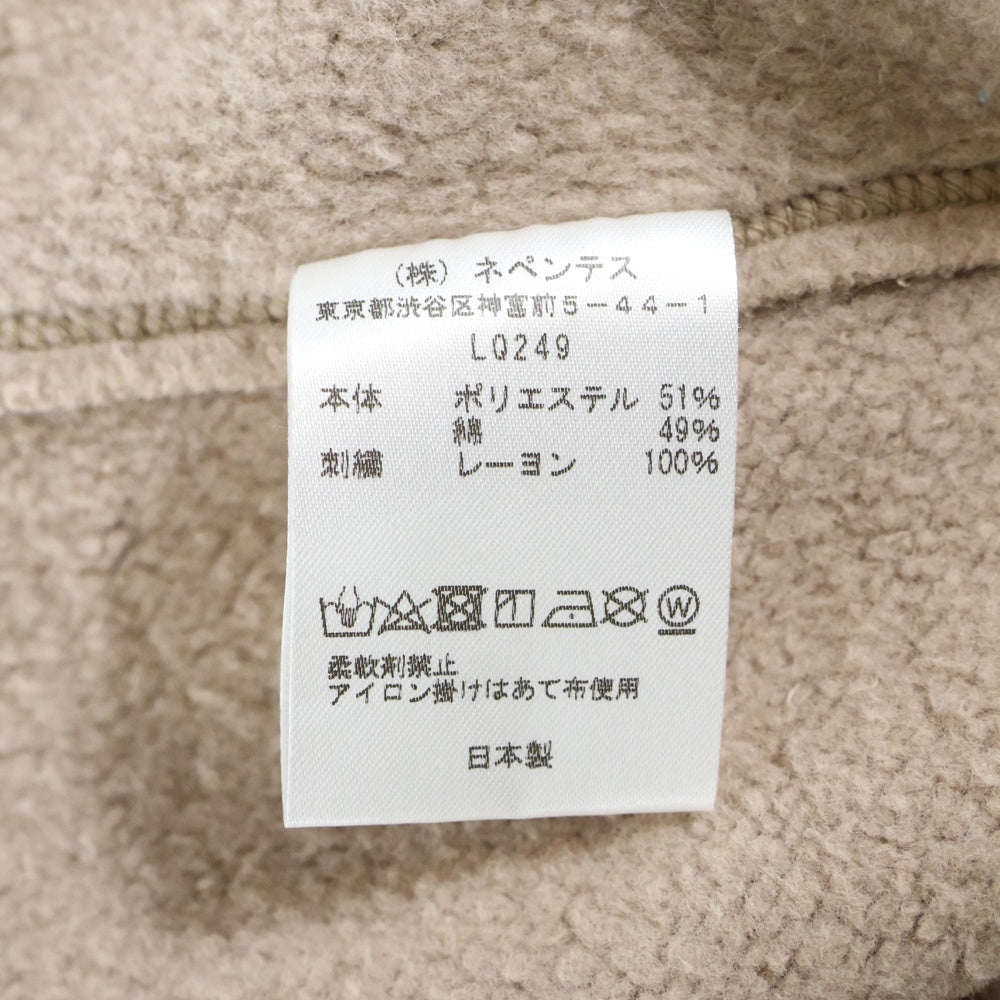 Needles(ニードルス) パピヨン刺繍 中綿 Vネックカーディガン ベージュ LQ249