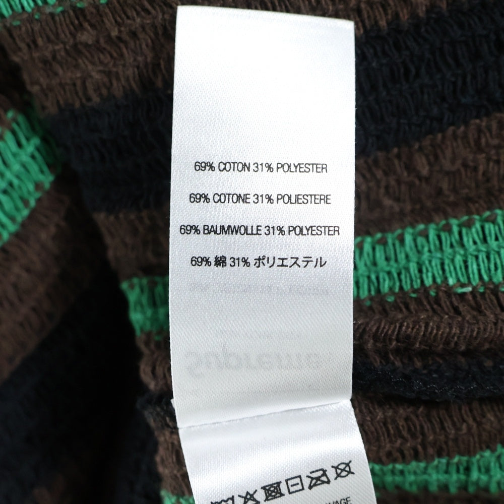 SUPREME(シュプリーム) 22SS Open Knit Stripe Zip Polo オープン ニット ストライプ ジップ 半袖ポロシャツ ブラック/グリーン/ブラウン