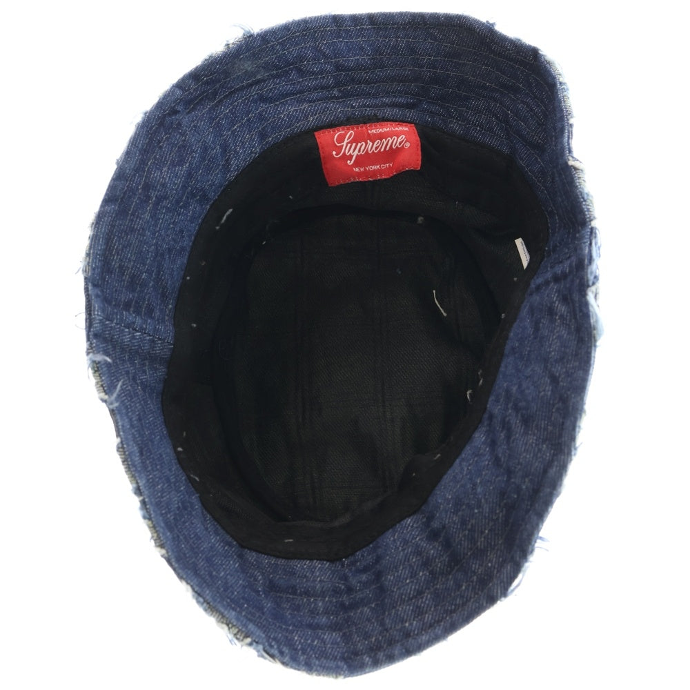 SUPREME(シュプリーム) 23SS Frayed Patchwork Denim Crusher Hatフレイドパッチワークデニムクラッシャーハット ライトブルー
