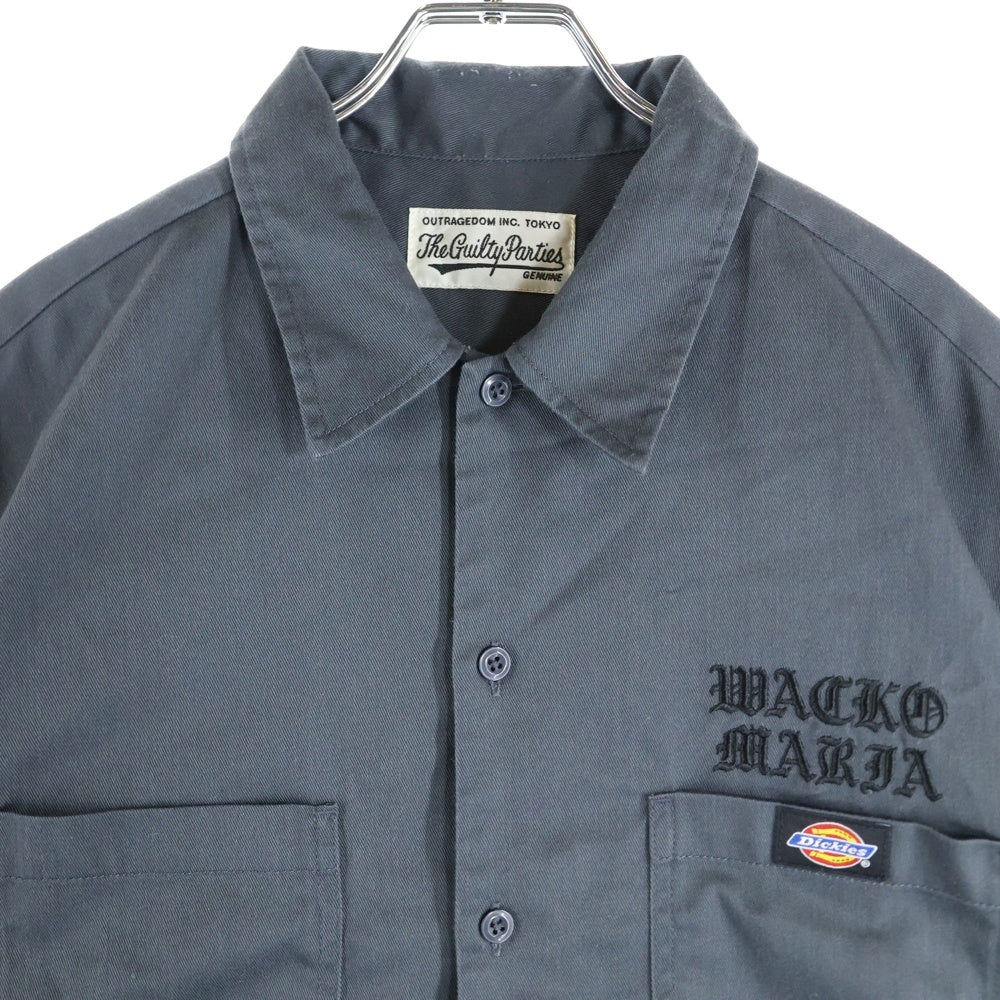 WACKO MARIA(ワコマリア) 24SS ×Dickies WORK SHIRT ディッキーズ 半袖 ワークシャツ グレー 24SS-WMS-DC01