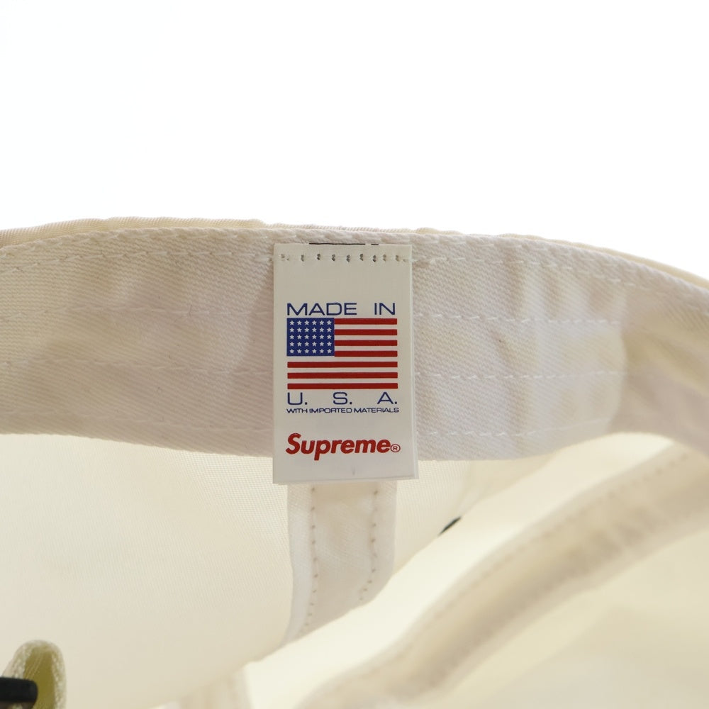 SUPREME(シュプリーム) 23AW Enamel Logo 6-Panel エナメル ロゴ 6パネルキャップ ベージュ