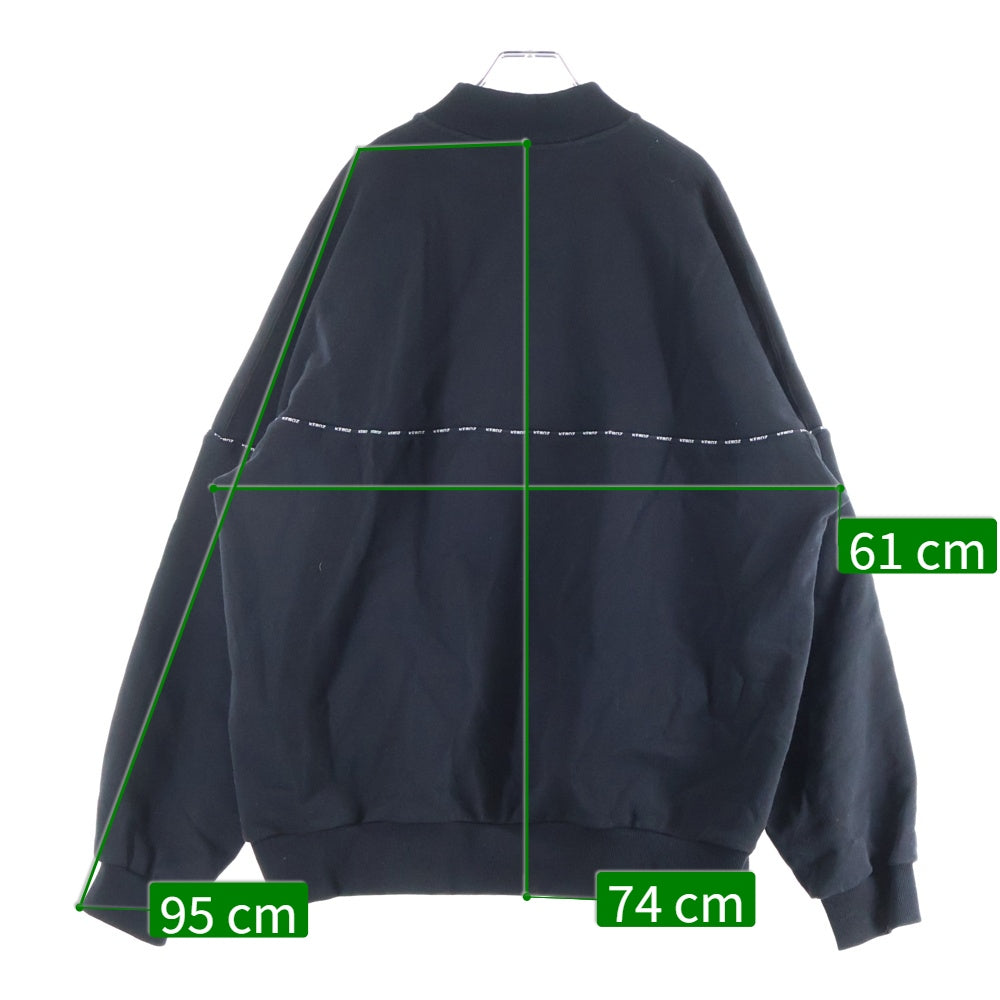 KEBOZ(ケボズ) 胸ロゴワッペン ハーフジップスウェットトレーナー ブラック