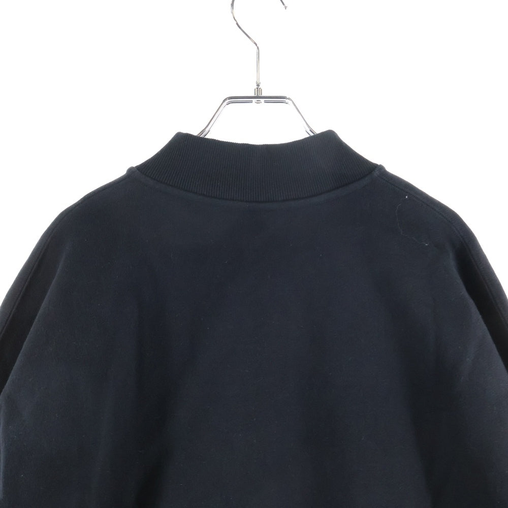 KEBOZ(ケボズ) 胸ロゴワッペン ハーフジップスウェットトレーナー ブラック