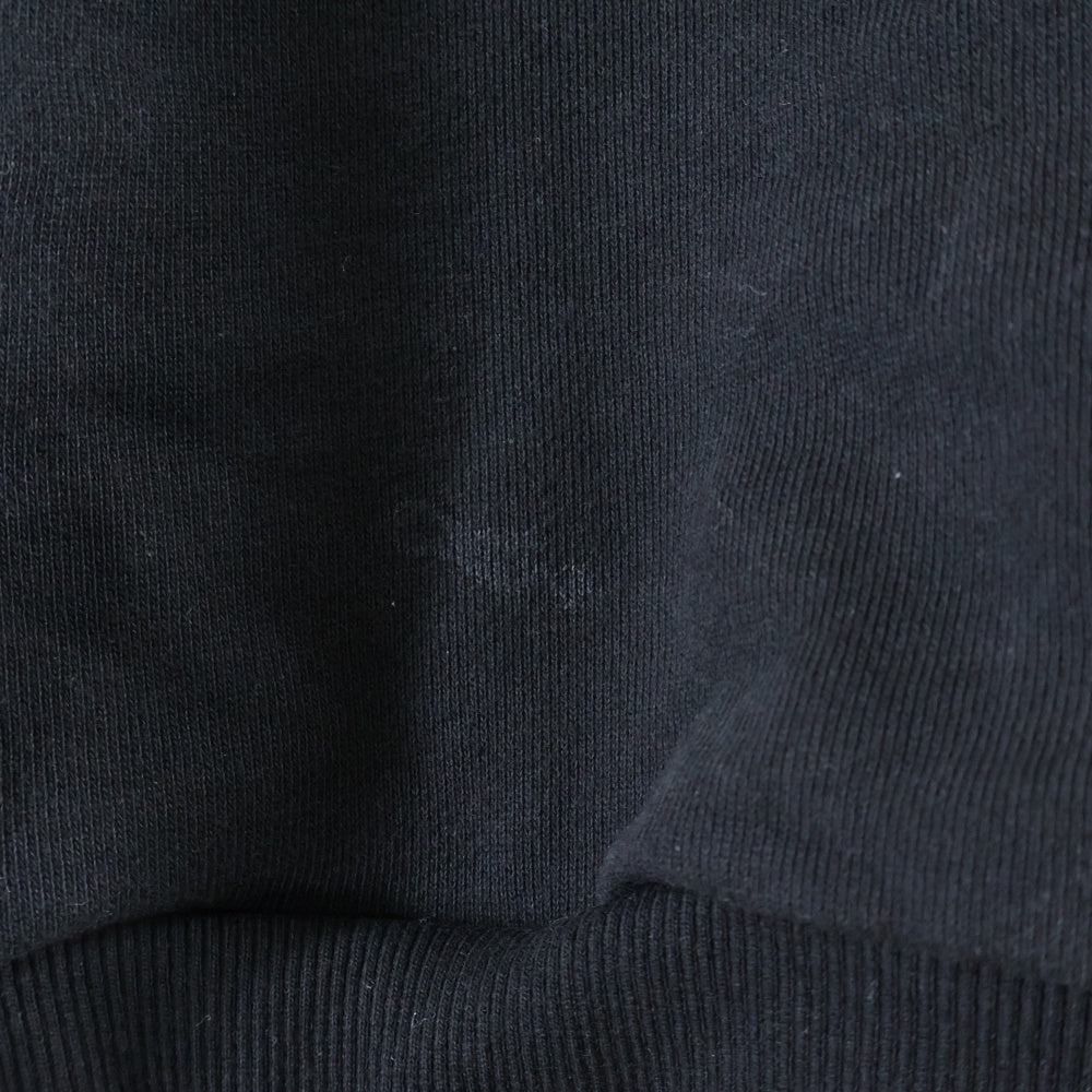 KEBOZ(ケボズ) 胸ロゴワッペン ハーフジップスウェットトレーナー ブラック