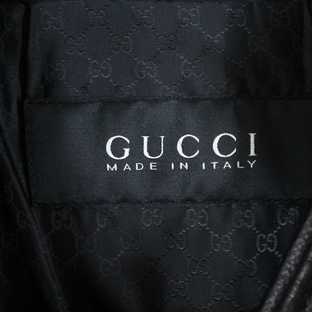 GUCCI(グッチ) シングルライダース レザージャケット ブラック