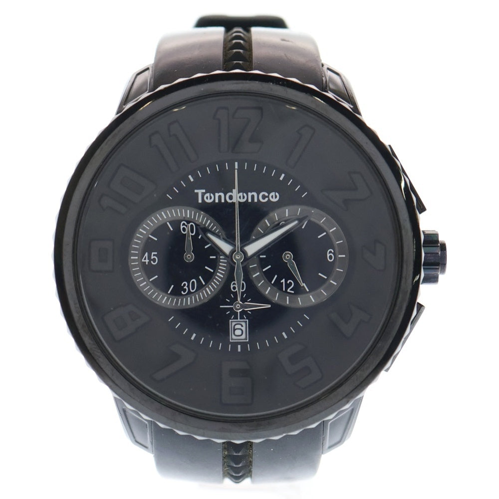 TENDENCE(テンデンス) GULLIVER Round ガリバーラウンド クロノグラフ クォーツ腕時計 ブラック TG460010 02036010AA
