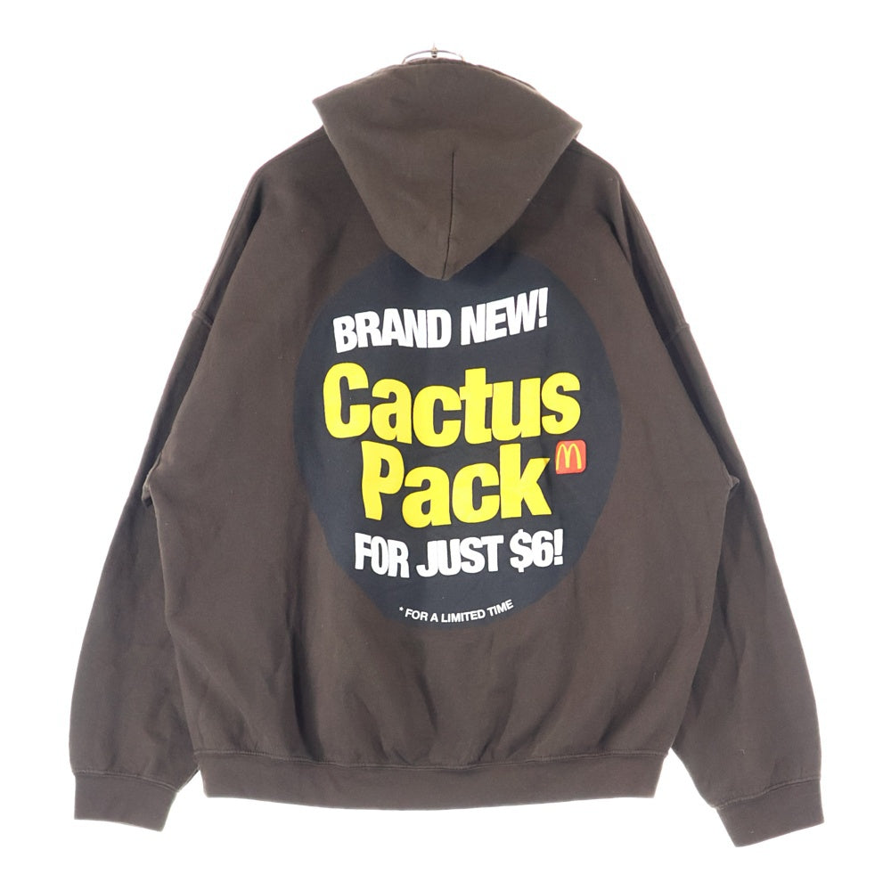 Cactus Jack(カクタスジャック) 20AW ×Mcdonald's CACTAS PACK HOODIE フロントロゴプリント プルオーバーパーカー ブラウン