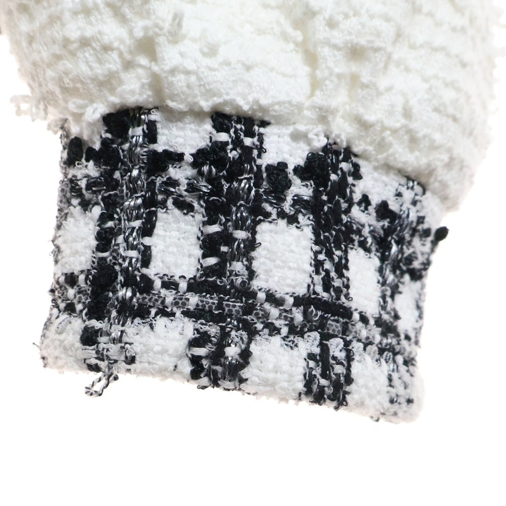 CHANEL(シャネル) 25SS ココマークボタン パール装飾 ギンガムチェック ツイードジャケット ホワイト/ブラック P79009V71198