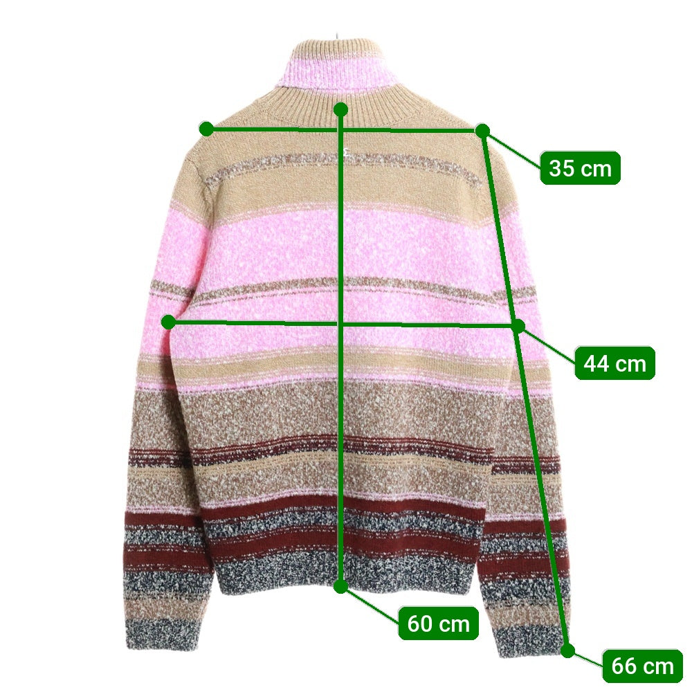 CHANEL(シャネル) ココネージュ タートルネック マルチボーダー ニットセーター ピンク/ブラウン P77381K11233