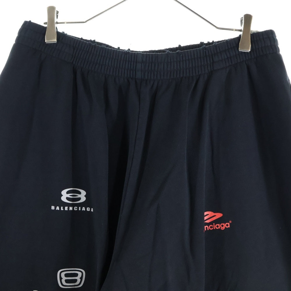 BALENCIAGA(バレンシアガ) F1 TOP LEAGUE BAGGY ダメージ加工 マルチロゴプリント トップリーグバギーパンツ ブラック 767853 TPVF1