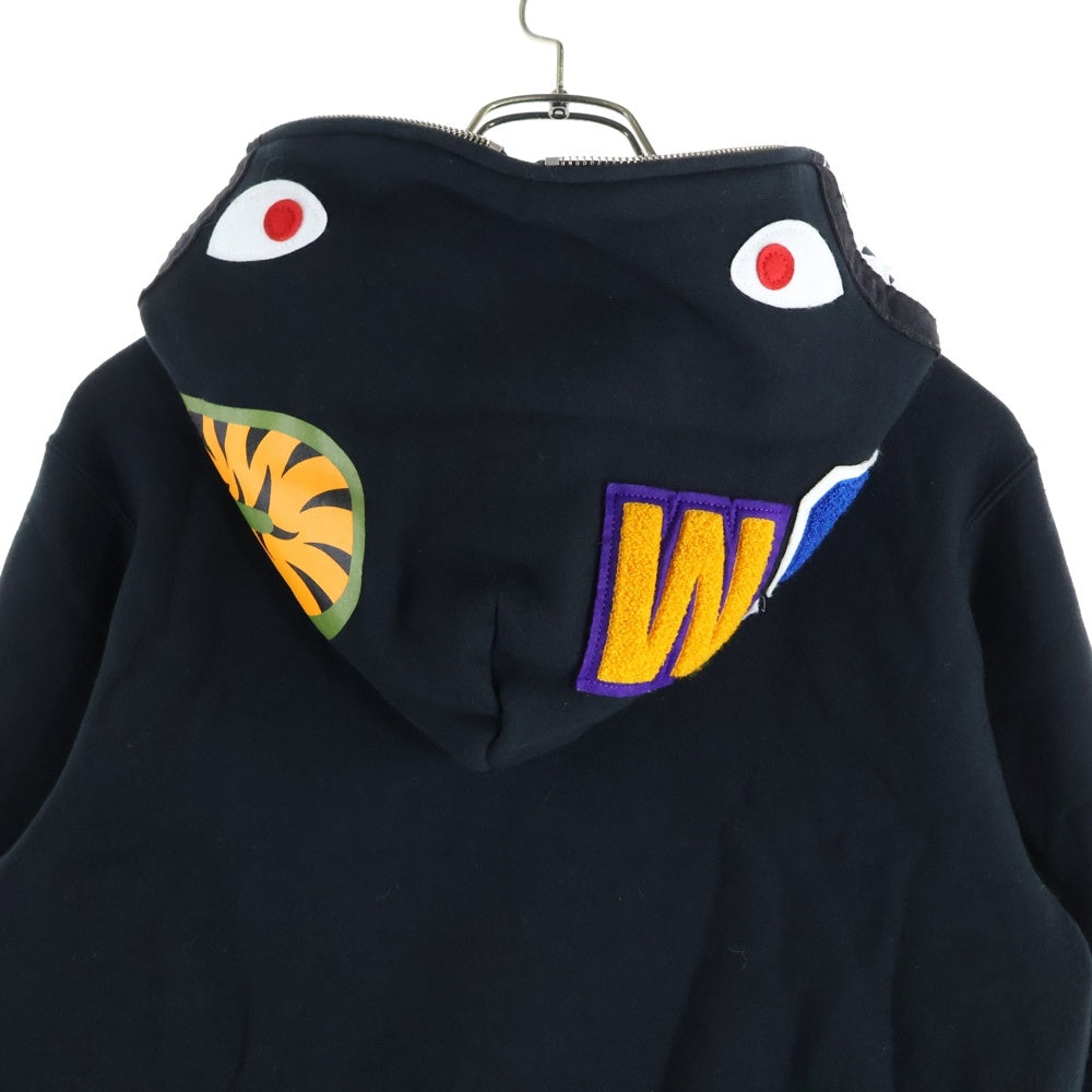 A BATHING APE(アベイシングエイプ) SHARK FULL ZIP HOODIE フルジップ シャークフーデッドジップアップパーカー ブラック 001ZPG801001X