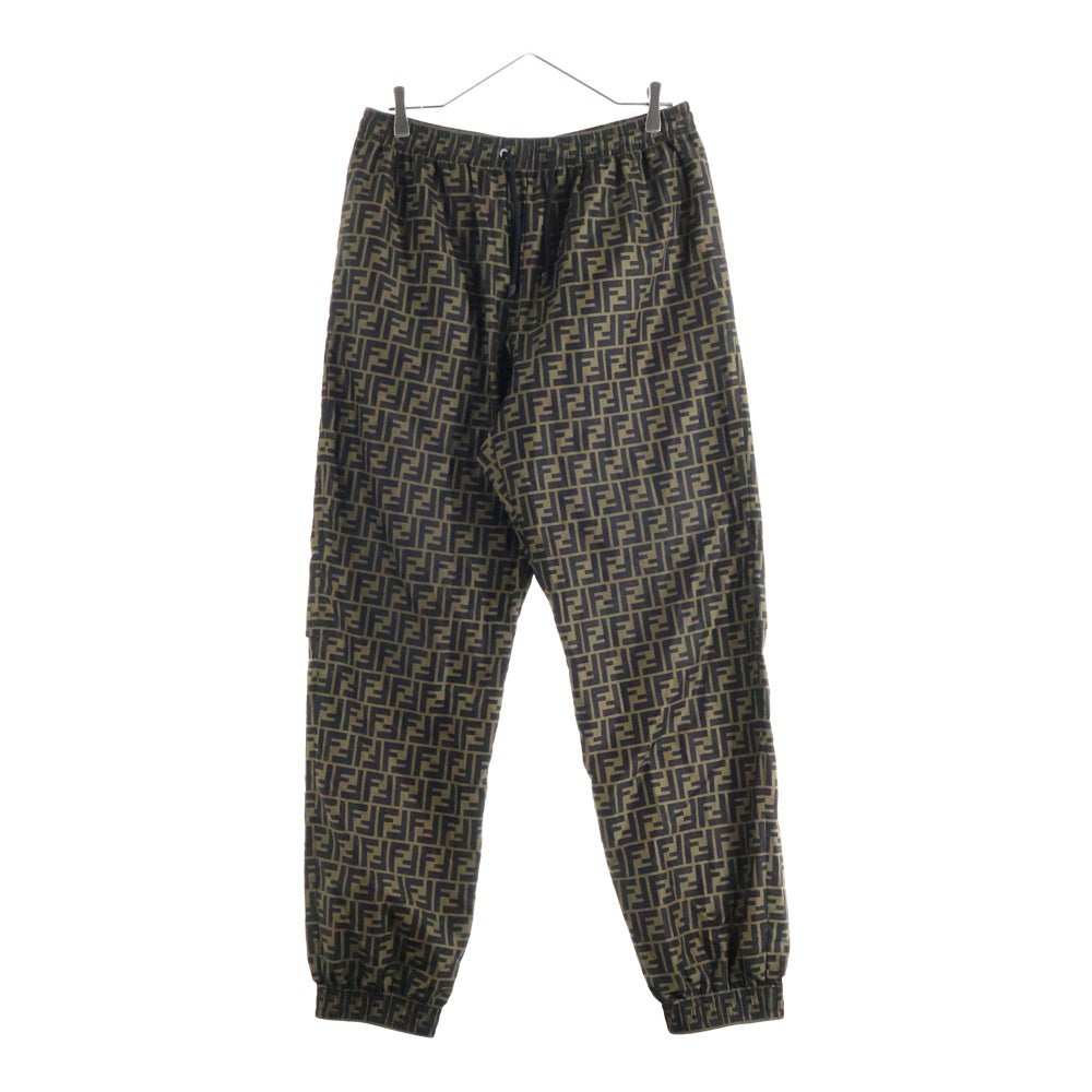 FENDI(フェンディ) ズッカ総柄 ポリエステル イージー パンツ ブラウン FAB527 A797