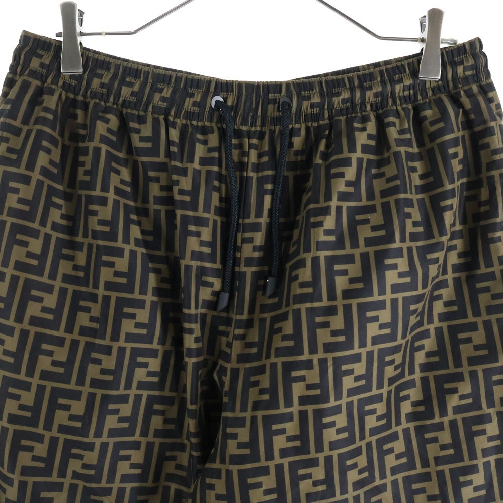 FENDI(フェンディ) ズッカ総柄 ポリエステル イージー パンツ ブラウン FAB527 A797