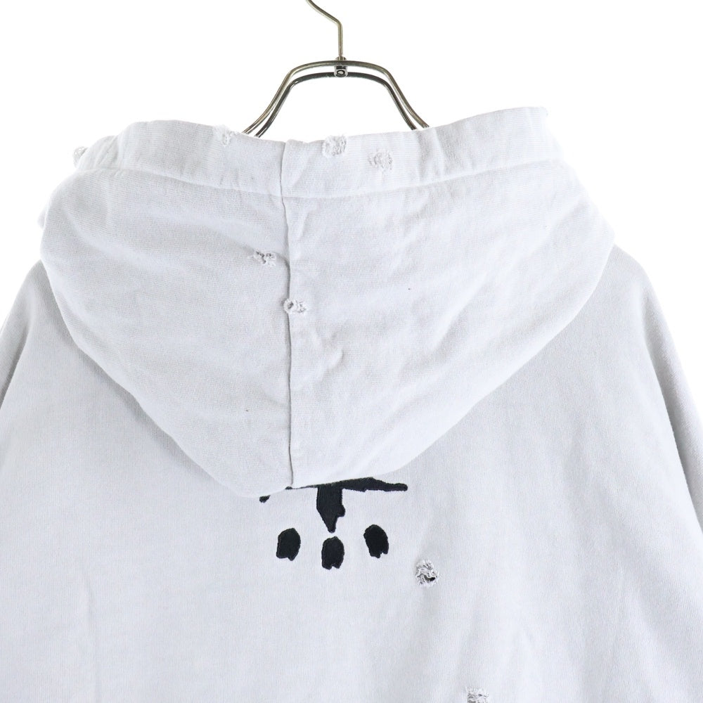 cvtvlist(カタリスト) 23AW 3D LOGO USUAL HOODIE ヴィンテージクラッシュ加工 ロゴスウェットフーディーパーカー ホワイト 230190301