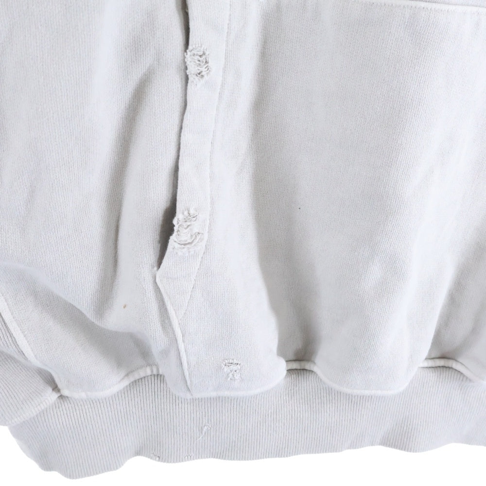 cvtvlist(カタリスト) 23AW 3D LOGO USUAL HOODIE ヴィンテージクラッシュ加工 ロゴスウェットフーディーパーカー ホワイト 230190301