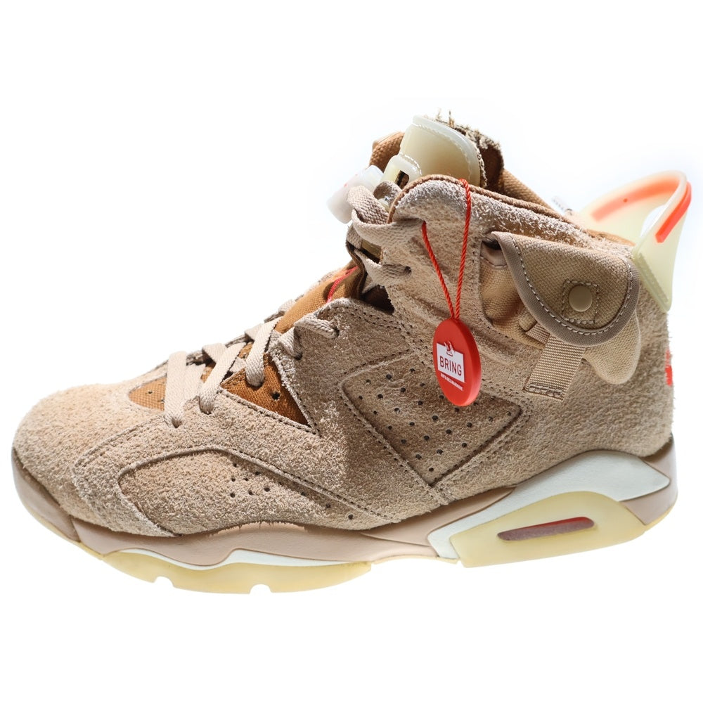 NIKE(ナイキ) ×TRAVIS SCOTT AIR JORDAN 6 RETRO SP BRITISH KAHKI トラヴィススコット エアジョーダン6 レトロ ハイカットスニーカー ベージュ US8.5/26.5cm DH0690-200