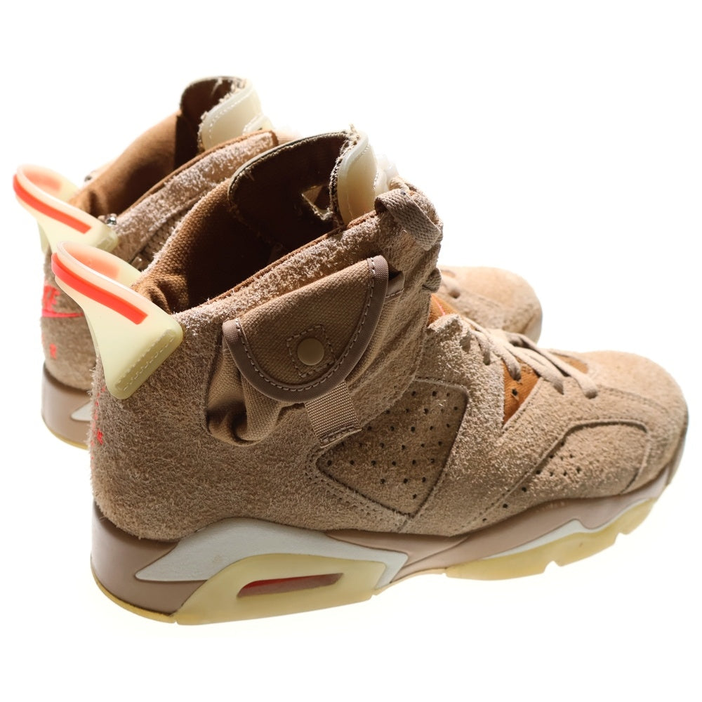 NIKE(ナイキ) ×TRAVIS SCOTT AIR JORDAN 6 RETRO SP BRITISH KAHKI トラヴィススコット エアジョーダン6 レトロ ハイカットスニーカー ベージュ US8.5/26.5cm DH0690-200
