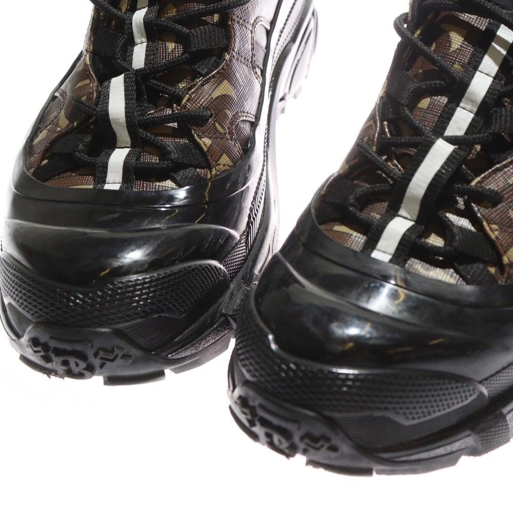 BURBERRY(バーバリー) モノグラムプリント Eキャンバス アーサースニーカー ブラウン/ブラック 80217781