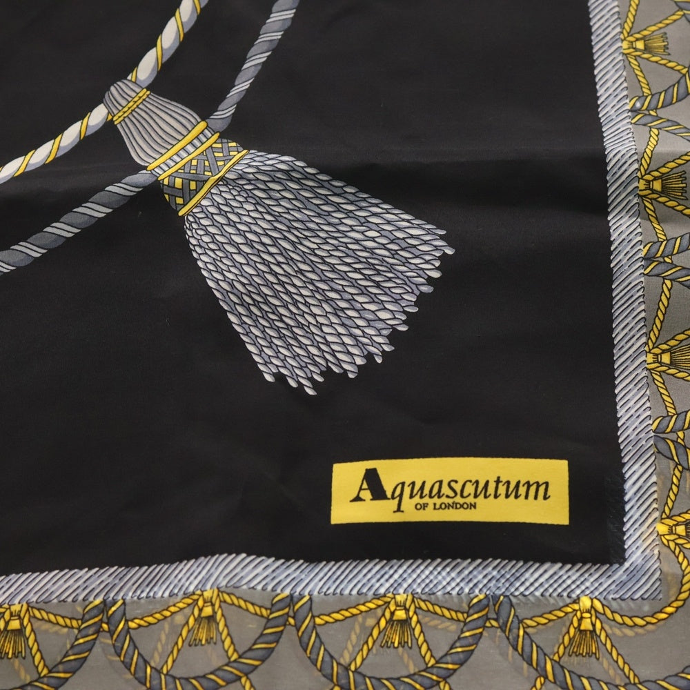 Aquascutum(アクアスキュータム) 総柄デザイン スカーフ ブラック
