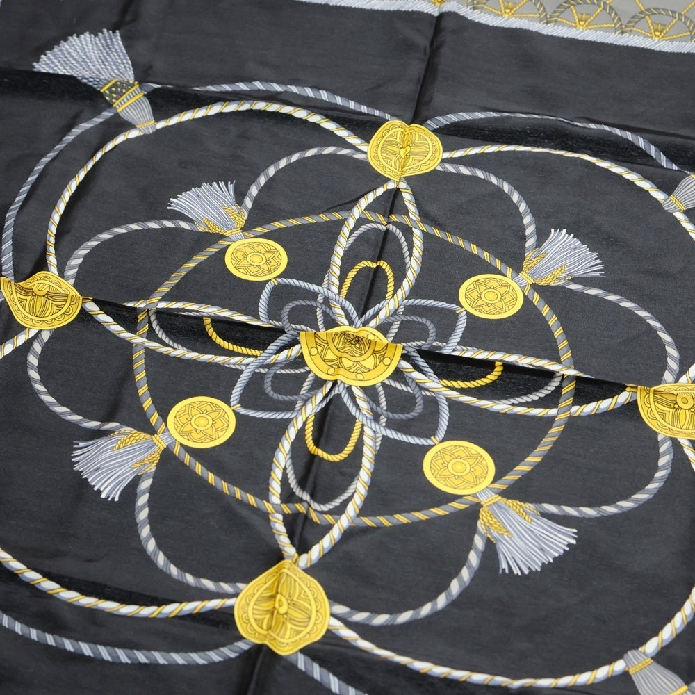 Aquascutum(アクアスキュータム) 総柄デザイン スカーフ ブラック