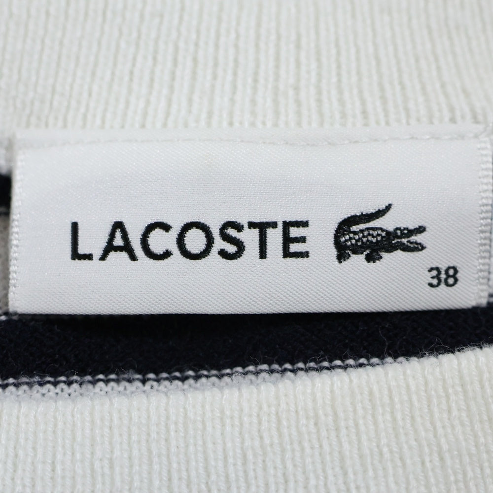 LACOSTE(ラコステ) クールマックスボーダー ニット 半袖Tシャツ/カットソー ホワイト/ブラック AF910EL