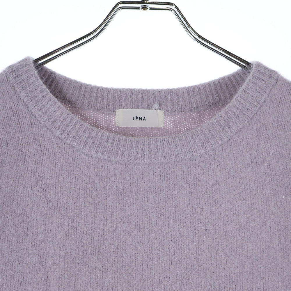 IENA(イエナ) 23AW 無地 ラクーン混 クルーネック ニット セーター レディース パープル 23-080-900-3640-3-0