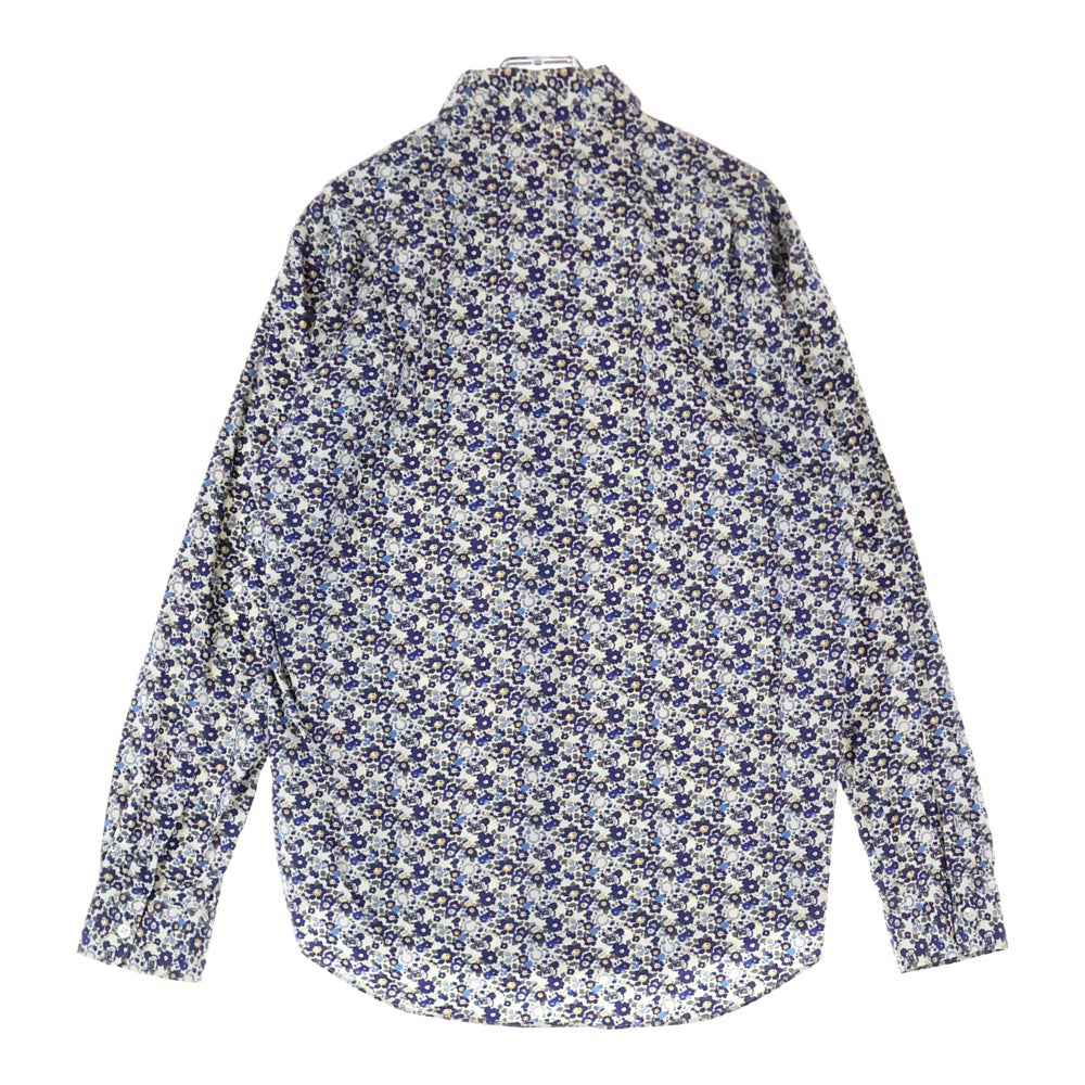 FRED PERRY(フレッドペリー) 月桂樹ロゴ 総柄長袖シャツ ブルー F4274