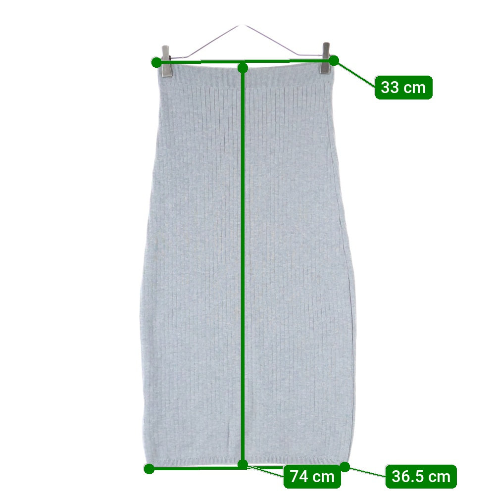 Free People(フリーピープル) リブ編み コットンスリットスカート レディース グレー