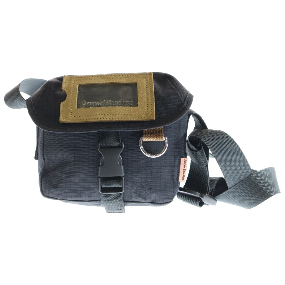 Acne Studios(アクネ ストゥディオズ) ナイロンミニ ショルダーメッセンジャーバッグ ブラック/ブラウン FN-UX-BAGS000094