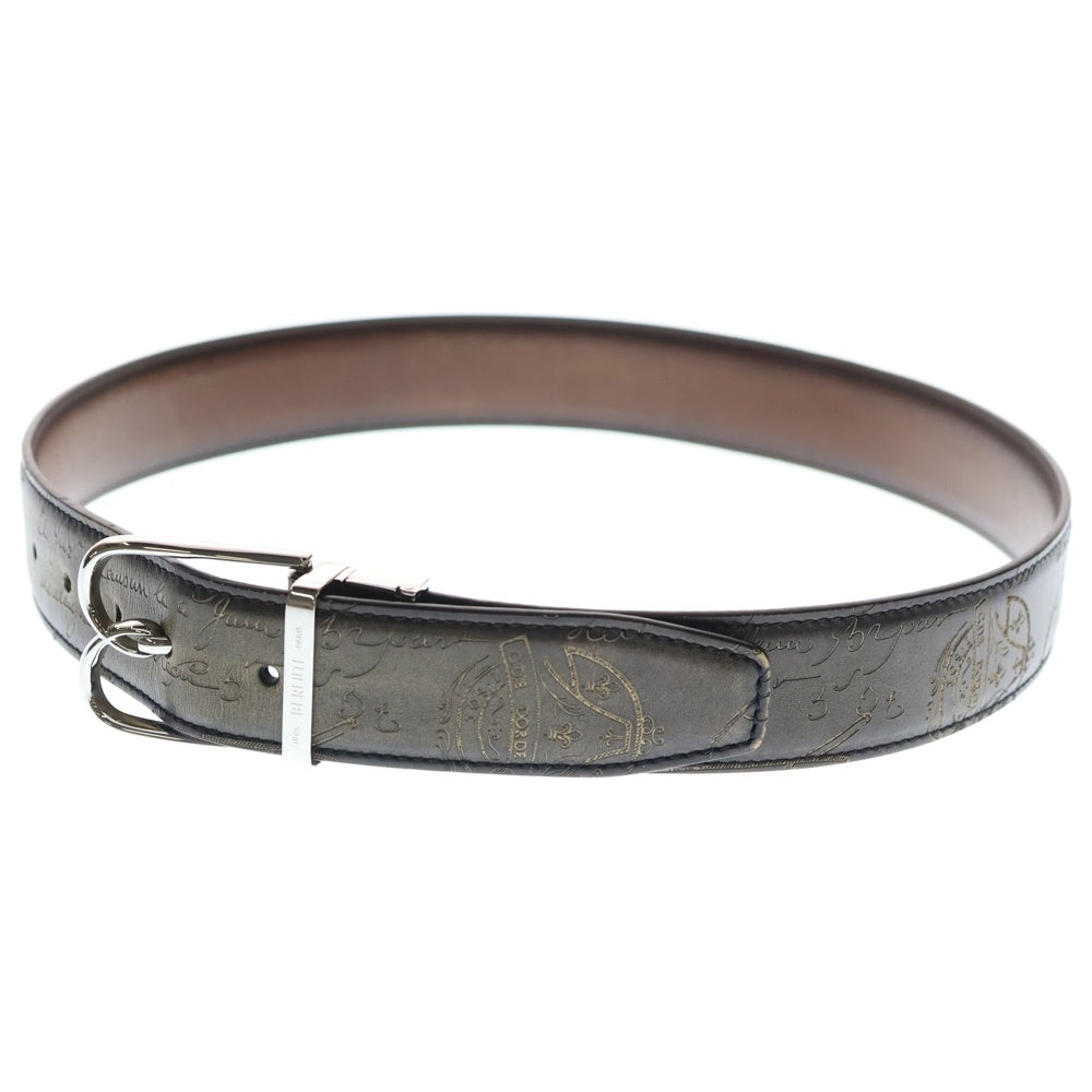 ベルルッティ　カリグラフィ　ブラウンレザー ベルト Berluti】ベルルッティ カリグラフィ ベルト レザーメンズ ブラウン 茶