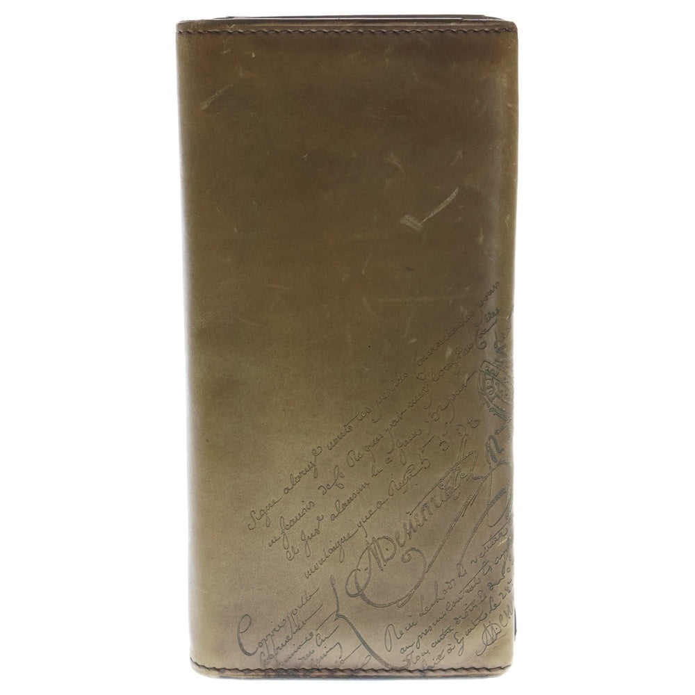 Berluti(ベルルッティ) カリグラフィ エスパス エン スクリットロングウォレット 二つ折り財布 ブラウン