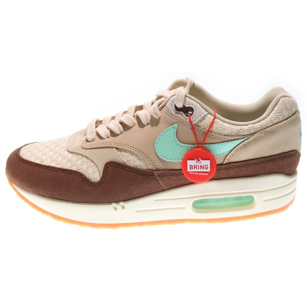 NIKE(ナイキ) AIR MAX 1 PREMIUM CREPE HEMP エアマックスワン レースアップローカットスニーカー ホワイト/ブラウン US9/27cm FD5088-200