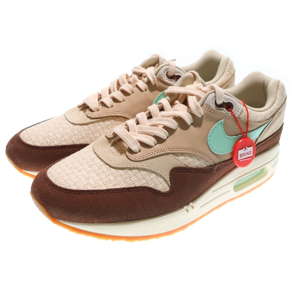 NIKE(ナイキ) AIR MAX 1 PREMIUM CREPE HEMP エアマックスワン レースアップローカットスニーカー ホワイト/ブラウン US9/27cm FD5088-200