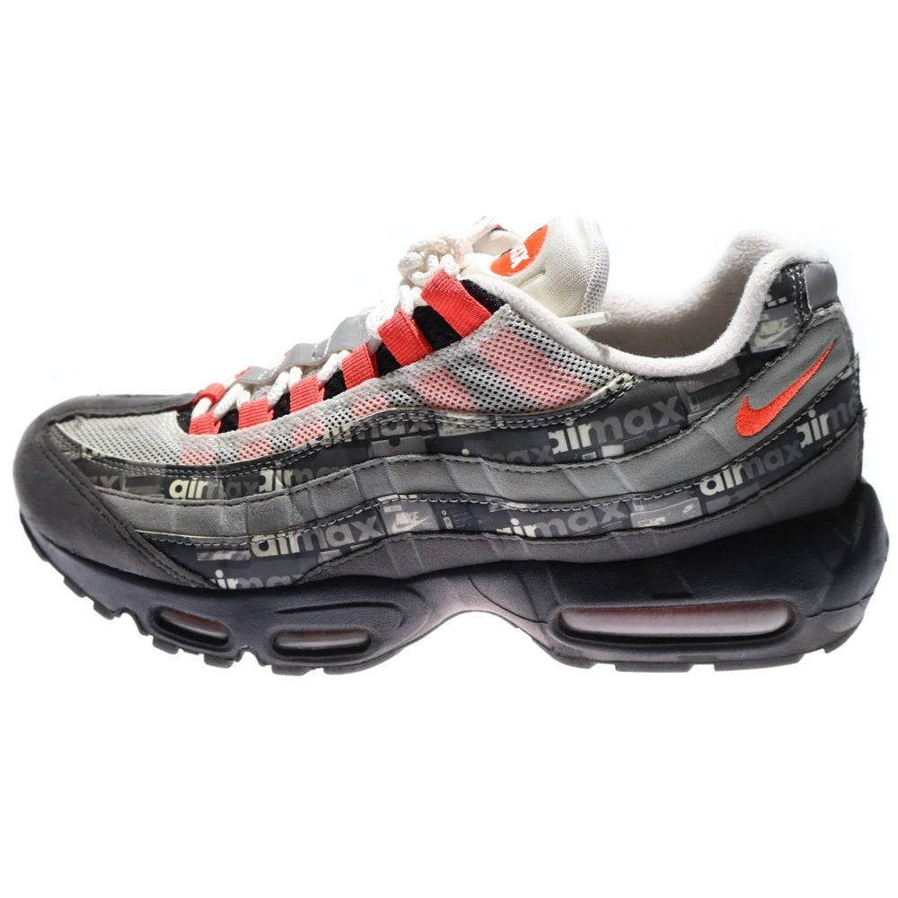 NIKE(ナイキ) × ATMOS AIR MAX 95 PRNT WE LOVE NIKE アトモス エアマックス95 ローカットスニーカー グレー/レッド US8.5/26.5cm AQ0925-002