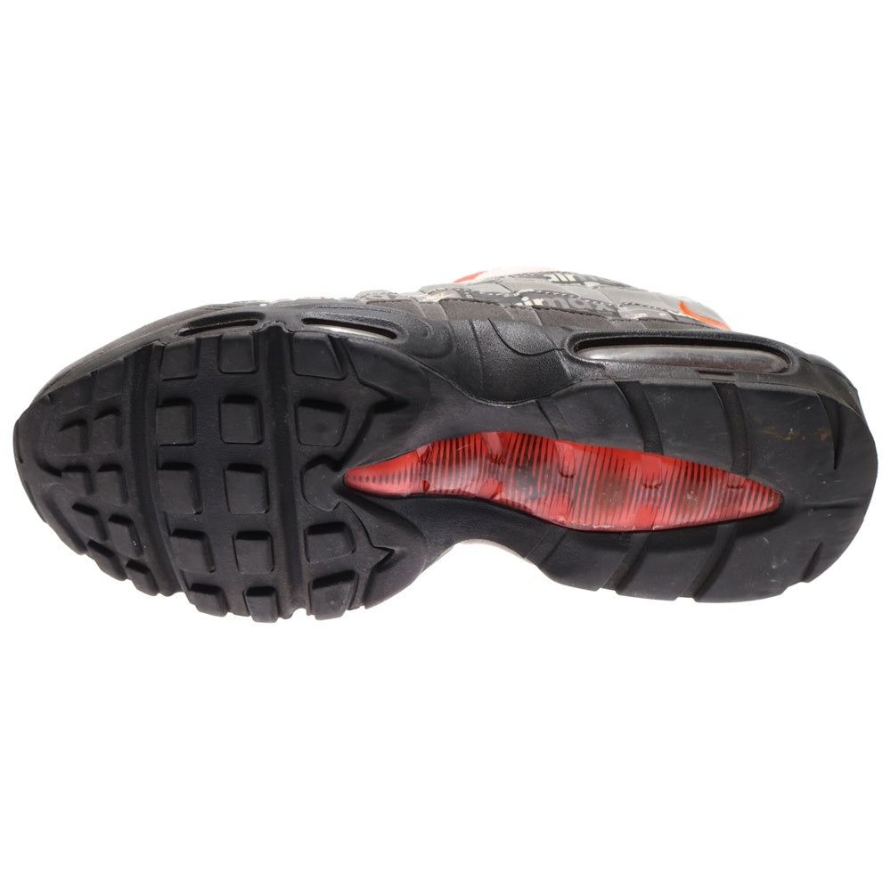 NIKE(ナイキ) × ATMOS AIR MAX 95 PRNT WE LOVE NIKE アトモス エアマックス95 ローカットスニーカー グレー/レッド US8.5/26.5cm AQ0925-002