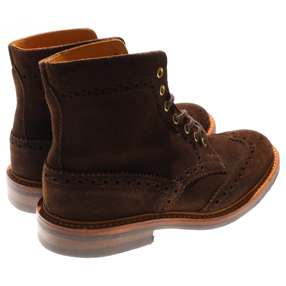Tricker's(トリッカーズ) ウイングチップ スウェード カントリーブーツ レースアップ ブラウン 913818