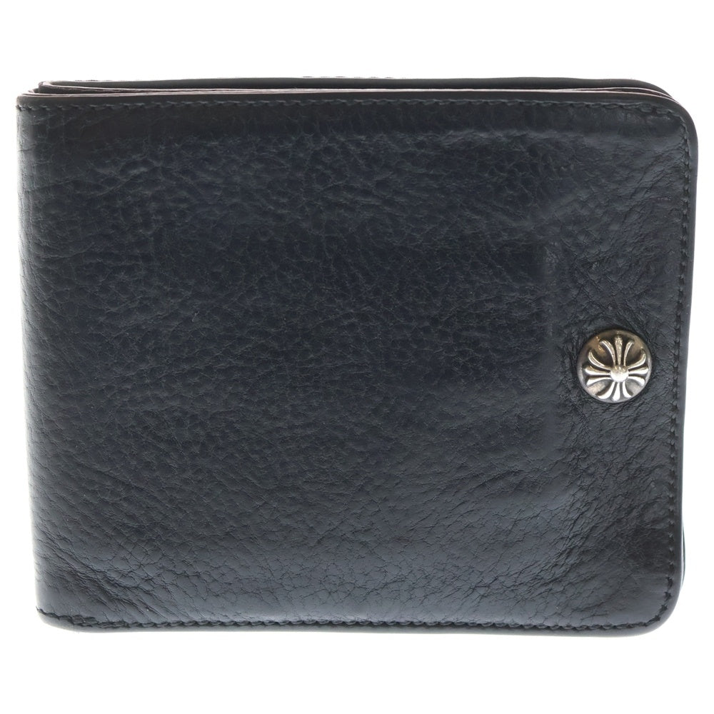 CHROME HEARTS(クロムハーツ) OLD 1SNAP オールド 1スナップ クロス ボールボタン レザーウォレット 財布 ブラック BCA361