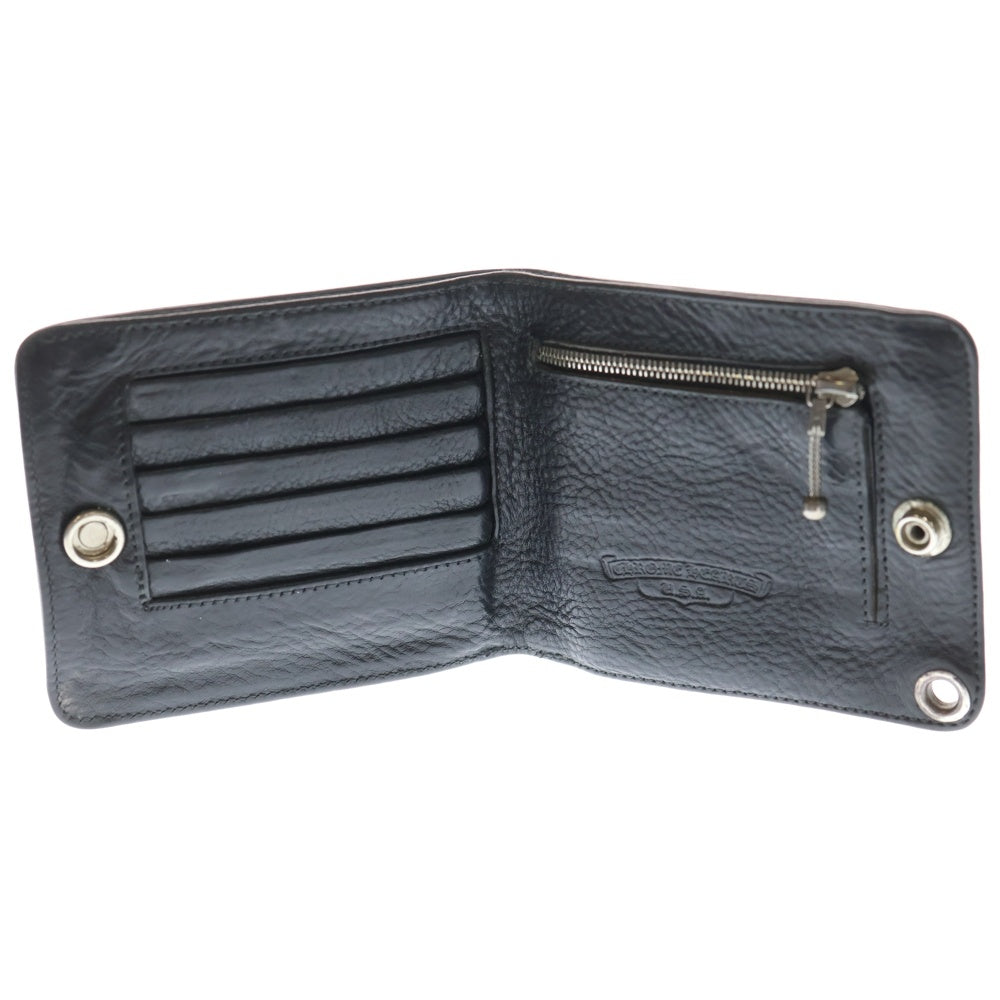 CHROME HEARTS(クロムハーツ) OLD 1SNAP オールド 1スナップ クロス ボールボタン レザーウォレット 財布 ブラック BCA361