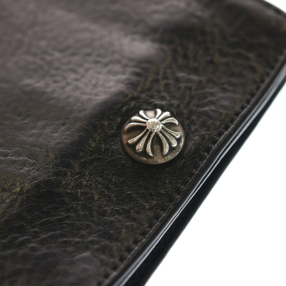 CHROME HEARTS(クロムハーツ) OLD 1SNAP オールド 1スナップ クロス ボールボタン レザーウォレット 財布 ブラック BCA361