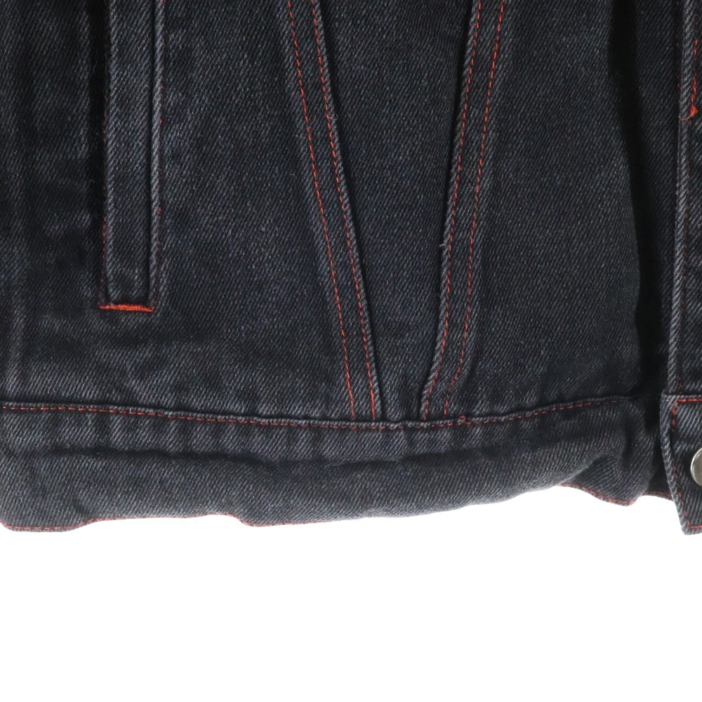 VLONE(ヴィーロン) FRIENDS DENIM JACKET フレンズ フロント刺繍 バックロゴ デニムジャケット ブラック/レッド