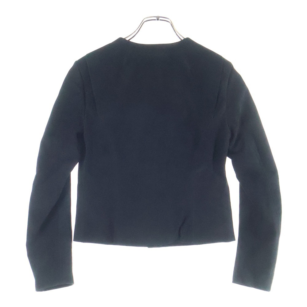 NO BRAND(ノーブランド) A LEATHER エーレザー CARDIGAN JACKET ノーカラースウェードレザージャケット レディース ブラック AWJ2403