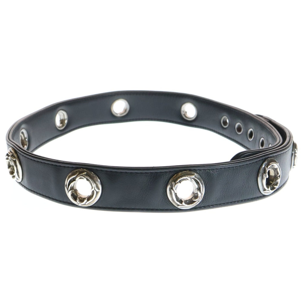 CHROME HEARTS(クロムハーツ) STRAP LG GROMMET/ラージグロメット レザーベルト ブラック/シルバー
