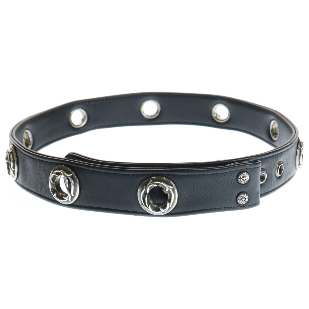 CHROME HEARTS(クロムハーツ) STRAP LG GROMMET/ラージグロメット レザーベルト ブラック/シルバー