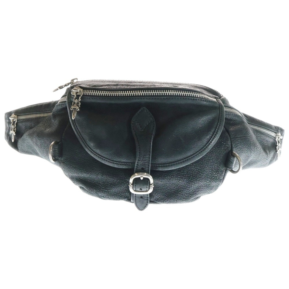 CHROME HEARTS(クロムハーツ) #1 SNAT PACK スナットパック ダガージップ ガンスリンガーベルト レザーウエストバッグ ブラック BCA378