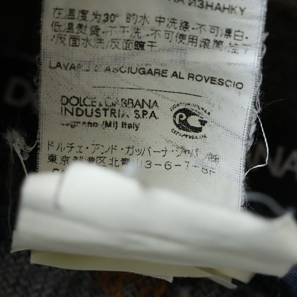 DOLCE & GABBANA(ドルチェアンドガッバーナ) ダメージ加工 デニムパンツ ストレートジーンズ ブラック G46KLD G8E22