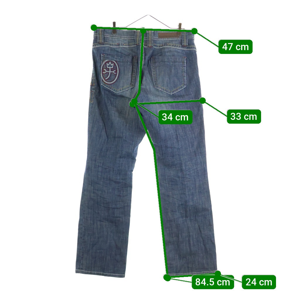 CASTELBAJAC(カステルバジャック) バックポケット刺繡 デニムパンツ ストレートジーンズ インディゴ 7687-1703