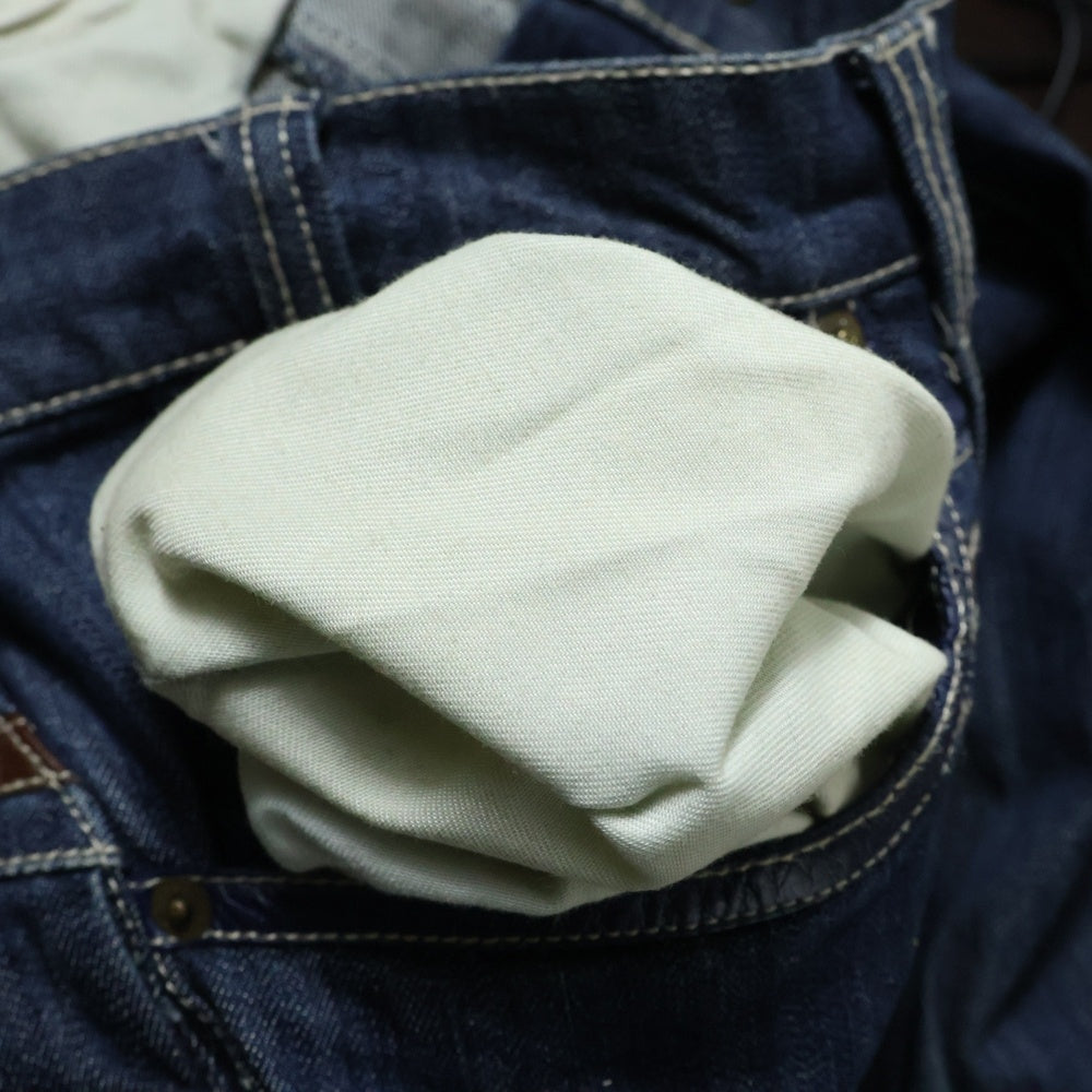 CASTELBAJAC(カステルバジャック) レザーライン ジップポケット デニムパンツ ストレートジーンズ インディゴ 7931-1721