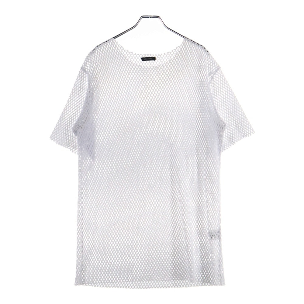 603 MIDWEST(ロクマルサンミッドウエスト) クルーネック半袖メッシュカットソー ホワイト 18S30030