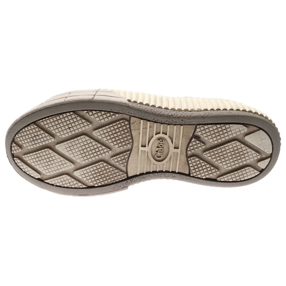 Chloe(クロエ) キャンバススエード切り替え ローカットスニーカー アイボリー レディース