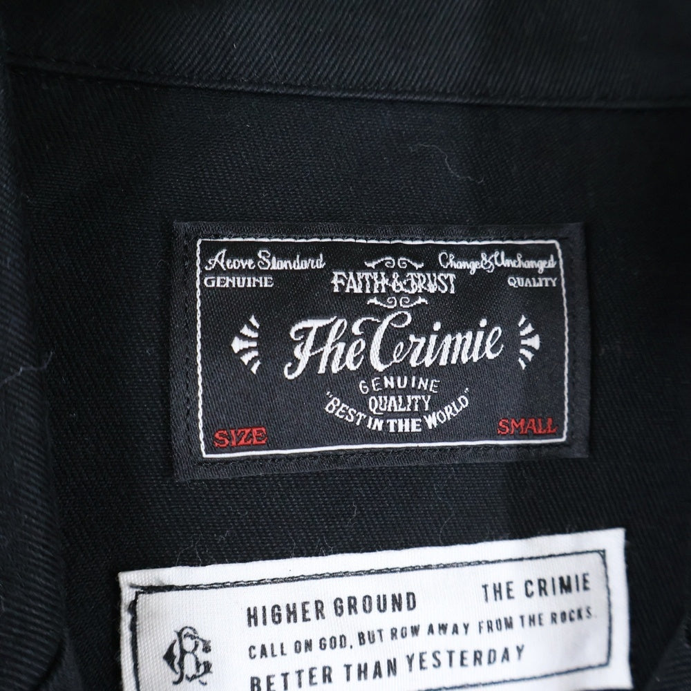 NO BRAND(ノーブランド) CRIMIE クライミー ロゴパッチ ファスナーポケット テーラードジャケット ブラック C1D1-JK07